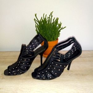 BCBGMAXAZRIA Studded Heels, Black, Size 8B/ 38